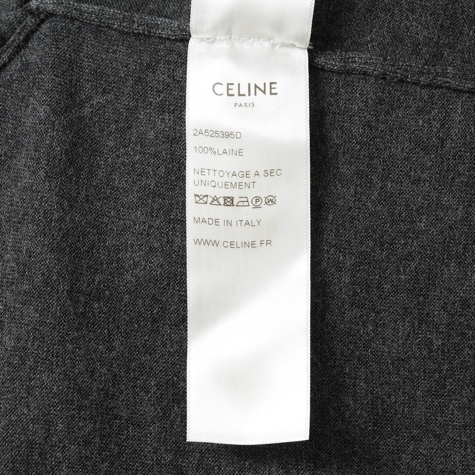 未使用 CELINE セリーヌ / 19AW ウールボートネック ニット / 2A525395D / size S (CHARCOAL GRAY) レディース