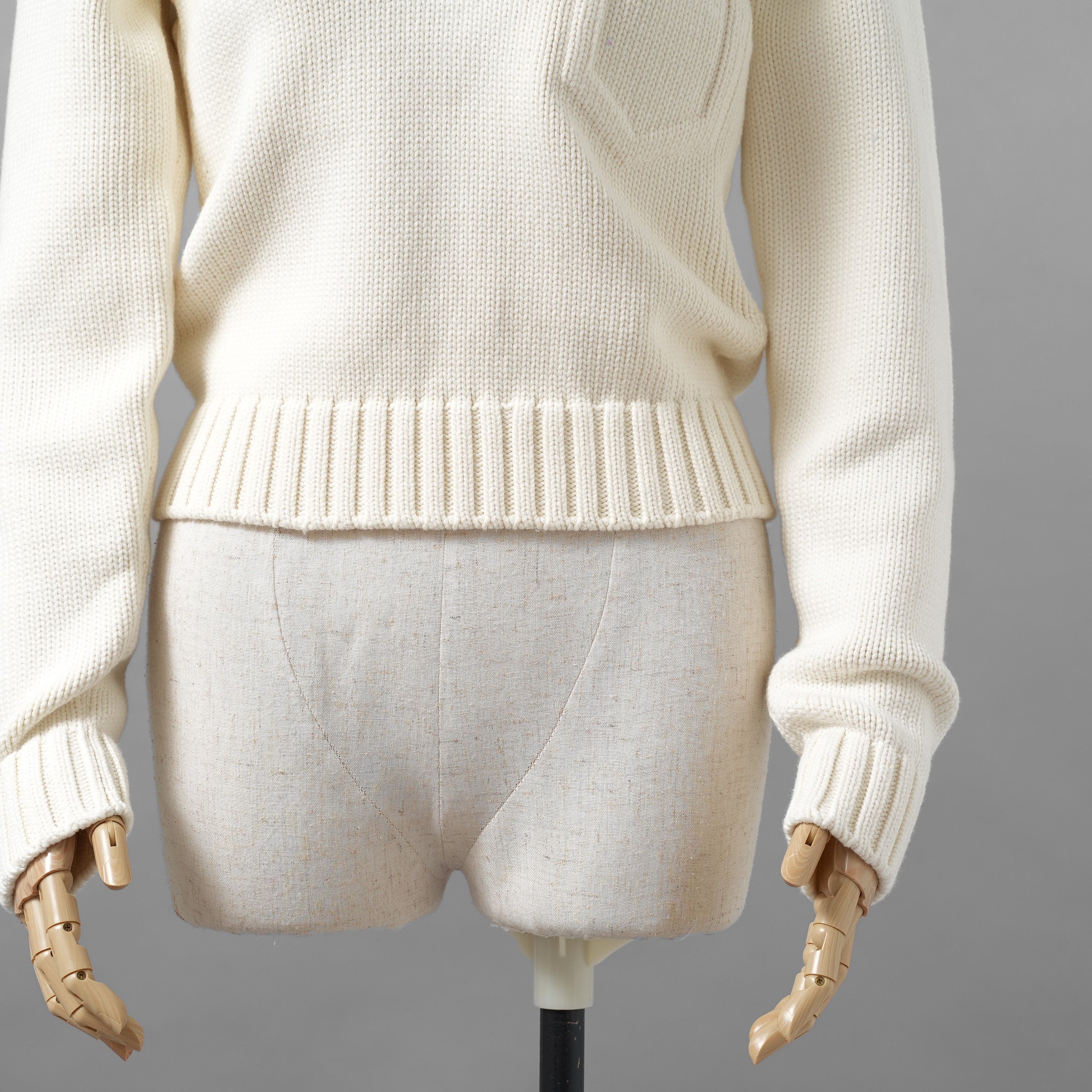 FENDI フェンディ / 21SS フェイクポケット コットン Vネック ニット / FZX625 AF4R / size 42 (WHITE) レディース