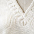 FENDI フェンディ / 21SS フェイクポケット コットン Vネック ニット / FZX625 AF4R / size 42 (WHITE) レディース