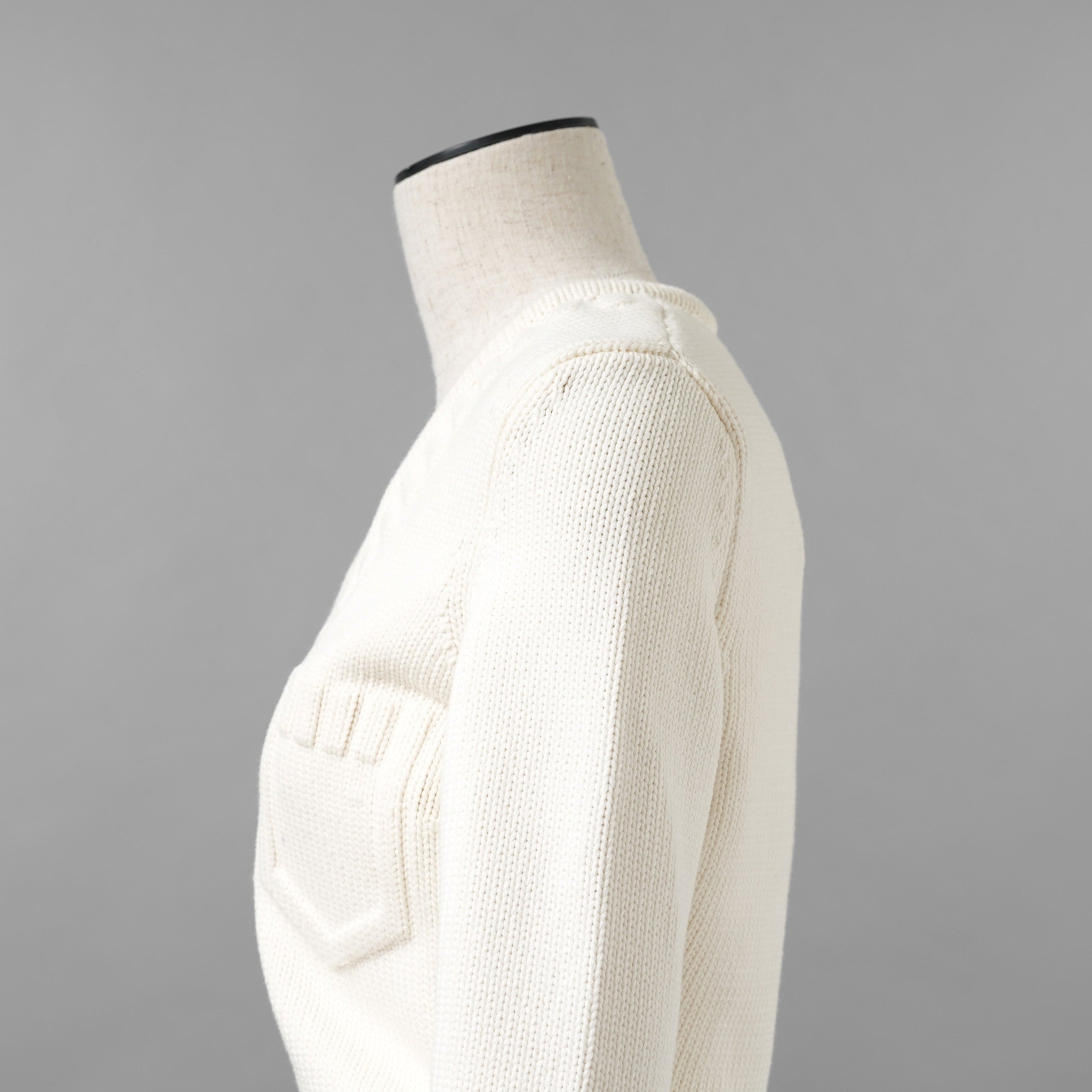 FENDI フェンディ / 21SS フェイクポケット コットン Vネック ニット / FZX625 AF4R / size 42 (WHITE) レディース