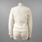 FENDI フェンディ / 21SS フェイクポケット コットン Vネック ニット / FZX625 AF4R / size 42 (WHITE) レディース