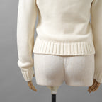 FENDI フェンディ / 21SS フェイクポケット コットン Vネック ニット / FZX625 AF4R / size 42 (WHITE) レディース