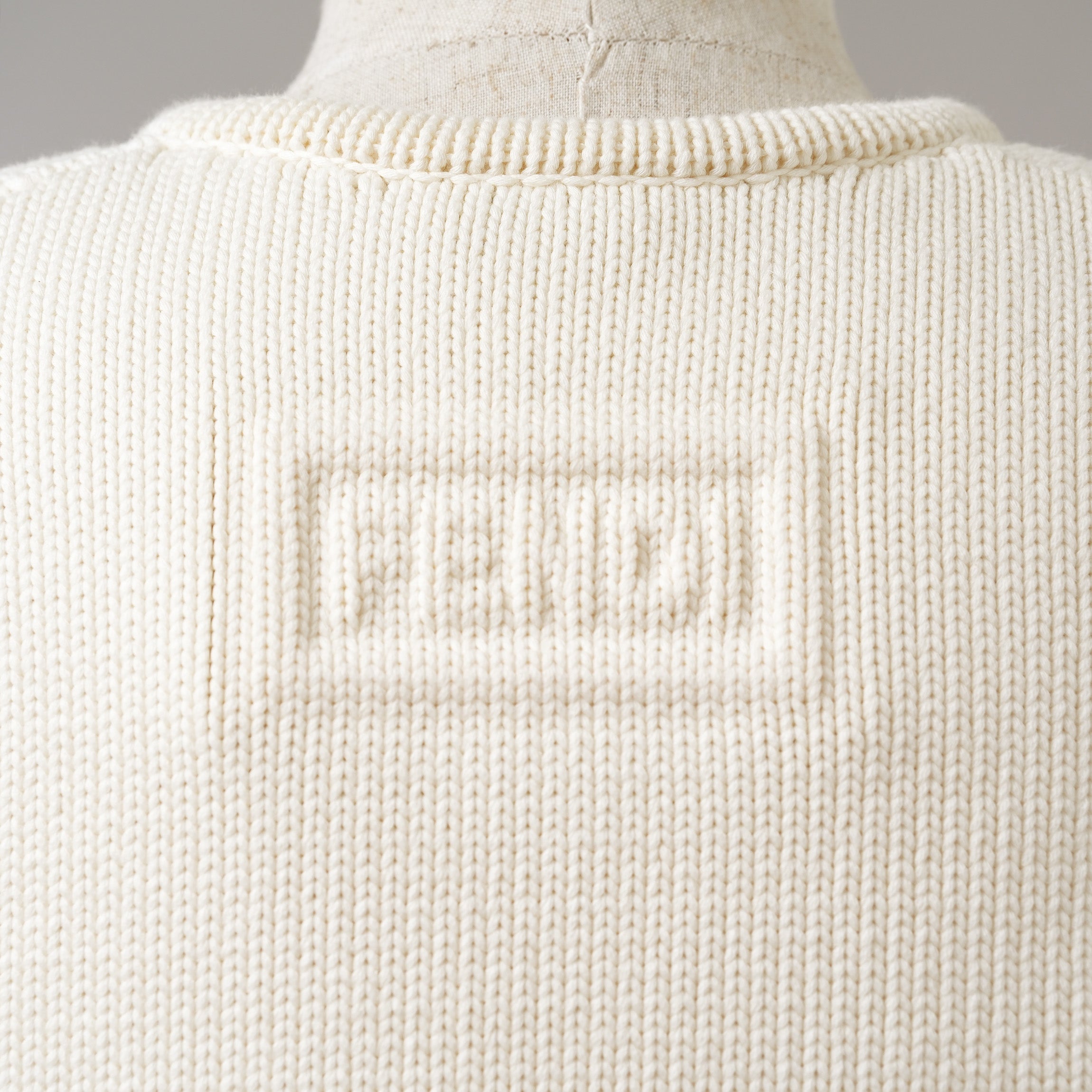 FENDI フェンディ / 21SS フェイクポケット コットン Vネック ニット / FZX625 AF4R / size 42 (WHITE) レディース