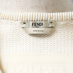 FENDI フェンディ / 21SS フェイクポケット コットン Vネック ニット / FZX625 AF4R / size 42 (WHITE) レディース