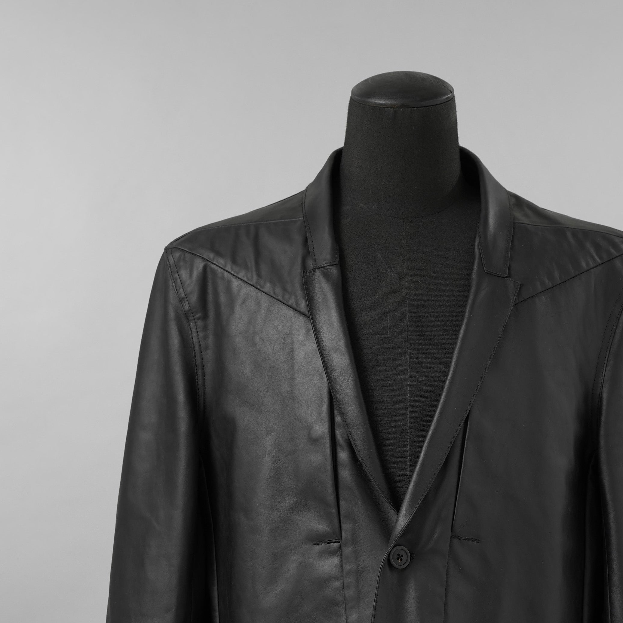 新品 Rick Owens リック オウエンス / 24SS LIDO / FOG Pocket Lido Leather Jacket / オイルカーフ レザー ジャケット / RU01D3723LOY / size 48 (BLACK)