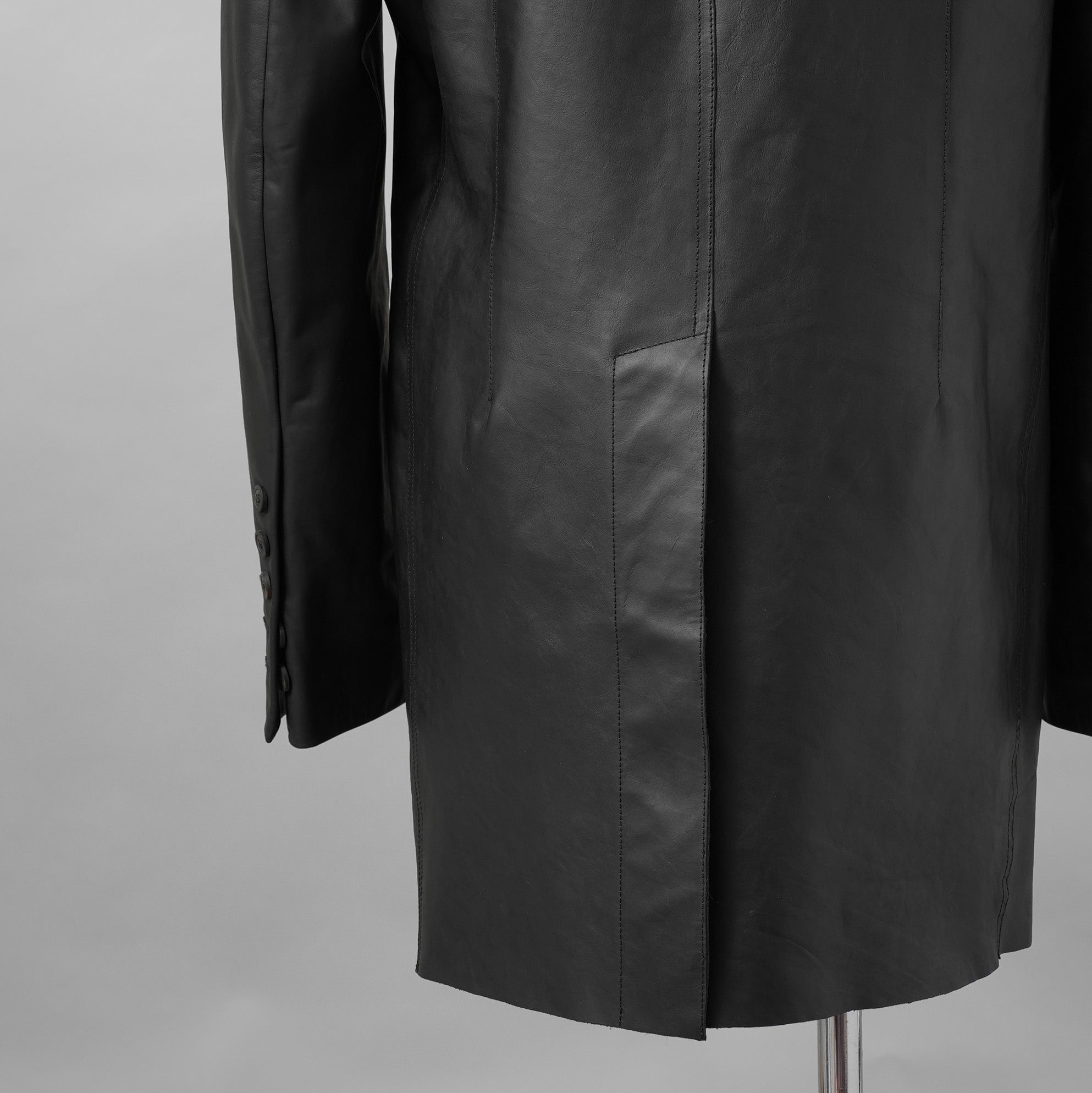 新品 Rick Owens リック オウエンス / 24SS LIDO / FOG Pocket Lido Leather Jacket / オイルカーフ レザー ジャケット / RU01D3723LOY / size 48 (BLACK)