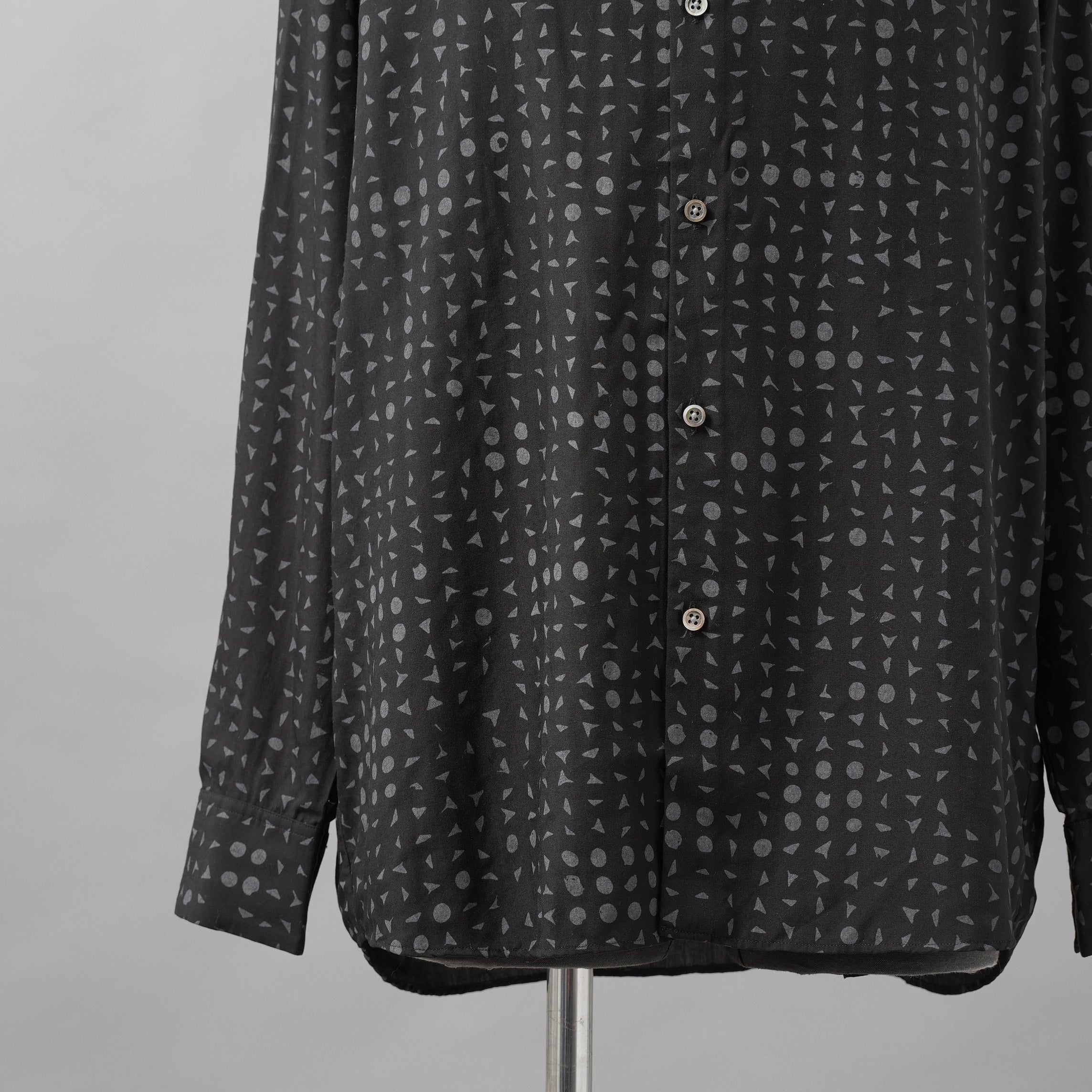 LAD MUSICIAN ラッドミュージシャン / 美品 25AW TENCEL BROAD STUDZ BIG SHIRT 長袖シャツ / 2225-133 / size 44 (BLACK)