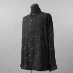 LAD MUSICIAN ラッドミュージシャン / 美品 25AW TENCEL BROAD STUDZ BIG SHIRT 長袖シャツ / 2225-133 / size 44 (BLACK)