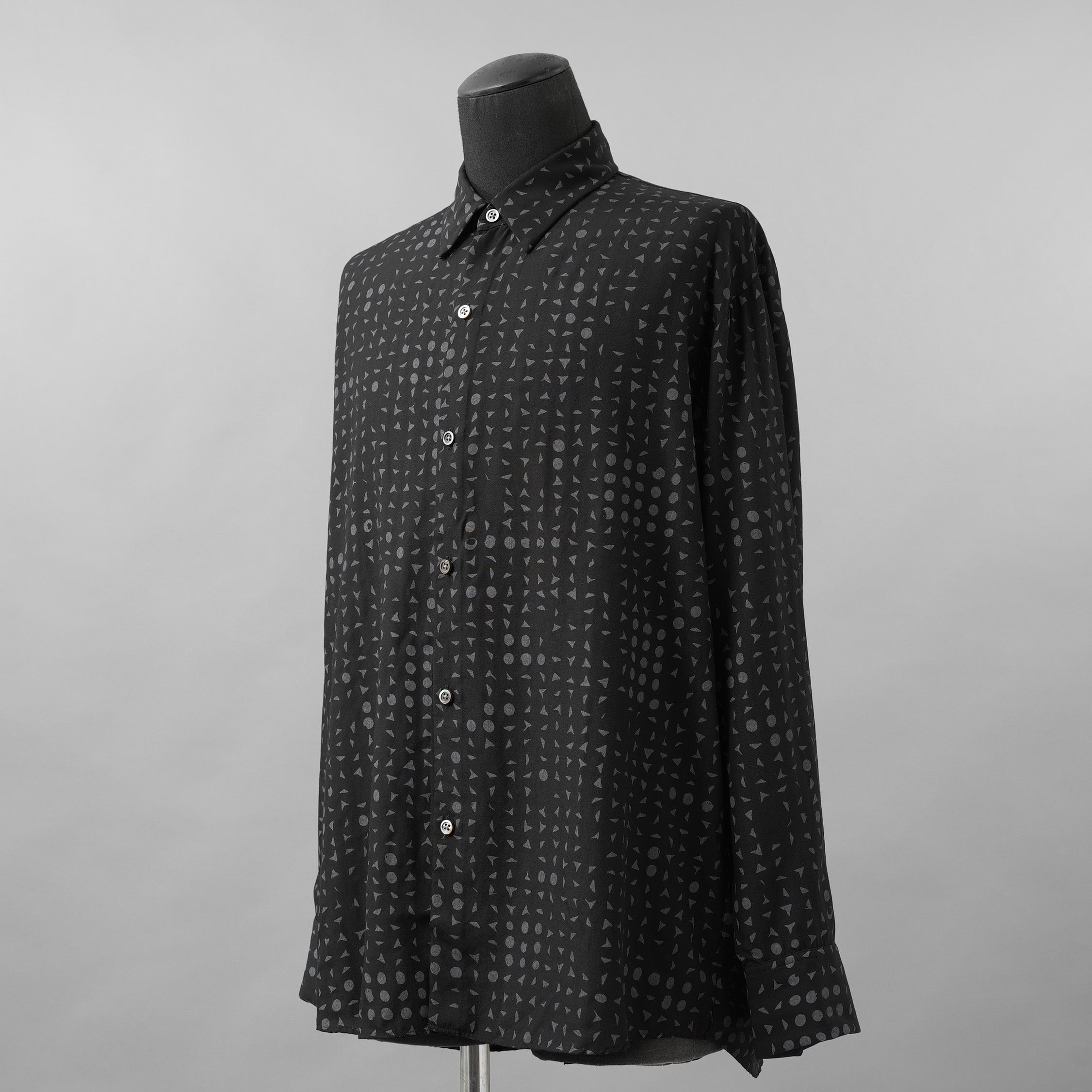 LAD MUSICIAN ラッドミュージシャン / 美品 25AW TENCEL BROAD STUDZ BIG SHIRT 長袖シャツ / 2225-133 / size 44 (BLACK)