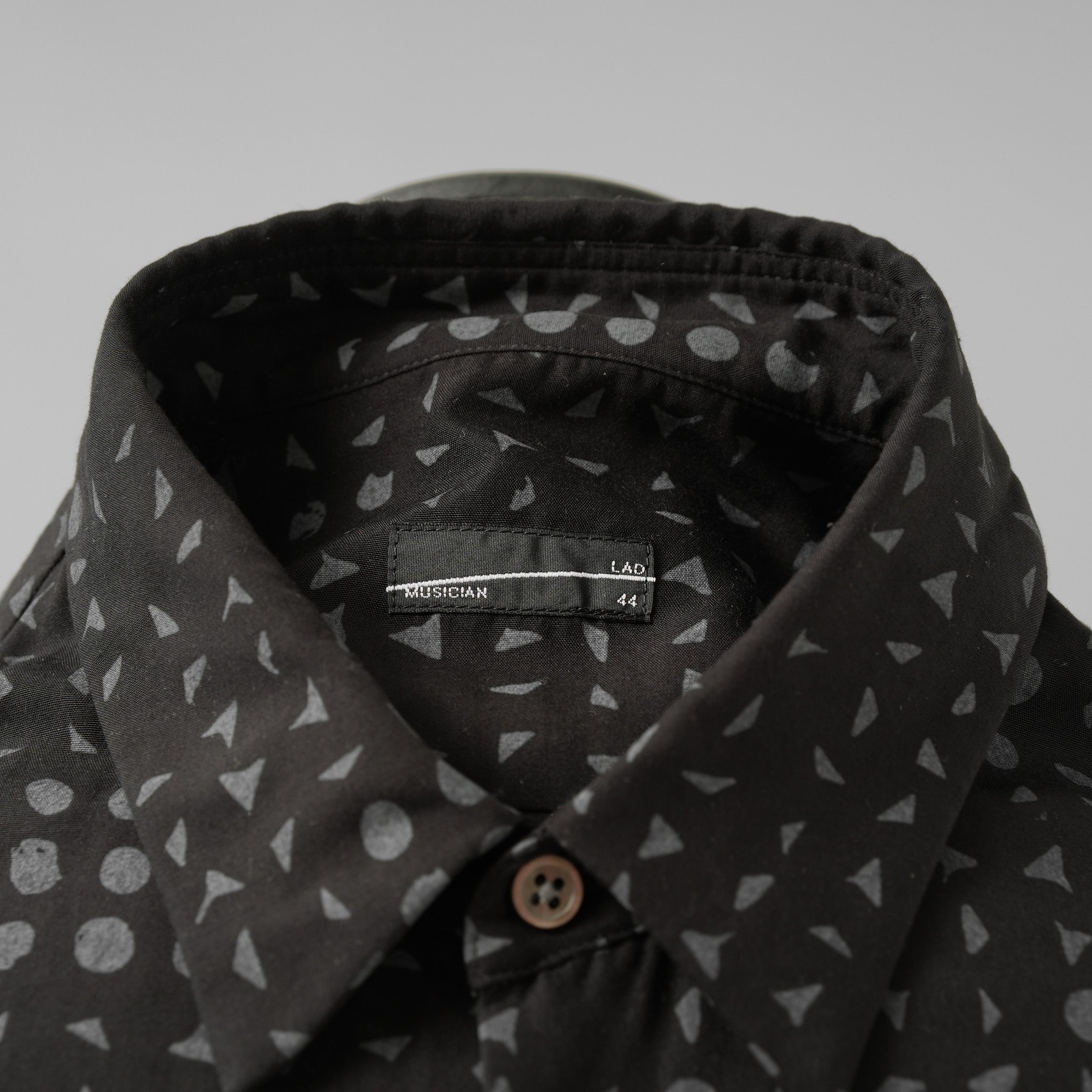 LAD MUSICIAN ラッドミュージシャン / 美品 25AW TENCEL BROAD STUDZ BIG SHIRT 長袖シャツ / 2225-133 / size 44 (BLACK)