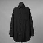 Maison Margiela メゾン マルジェラ / 22AW 中綿入り チョークストライプ シャツジャケット アウター / S51DL0403 S76446 / 02PR 225507/1 2022 2 / size 42 (BLACK) 352156-uen