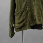 Greg Lauren グレッグローレン / 美品 24SS Army Hemp Shawl Collar Boxy Jacket ヘンプ ジャケット / size 2  (GREEN)