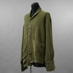 Greg Lauren グレッグローレン / 美品 24SS Army Hemp Shawl Collar Boxy Jacket ヘンプ ジャケット / size 2  (GREEN)