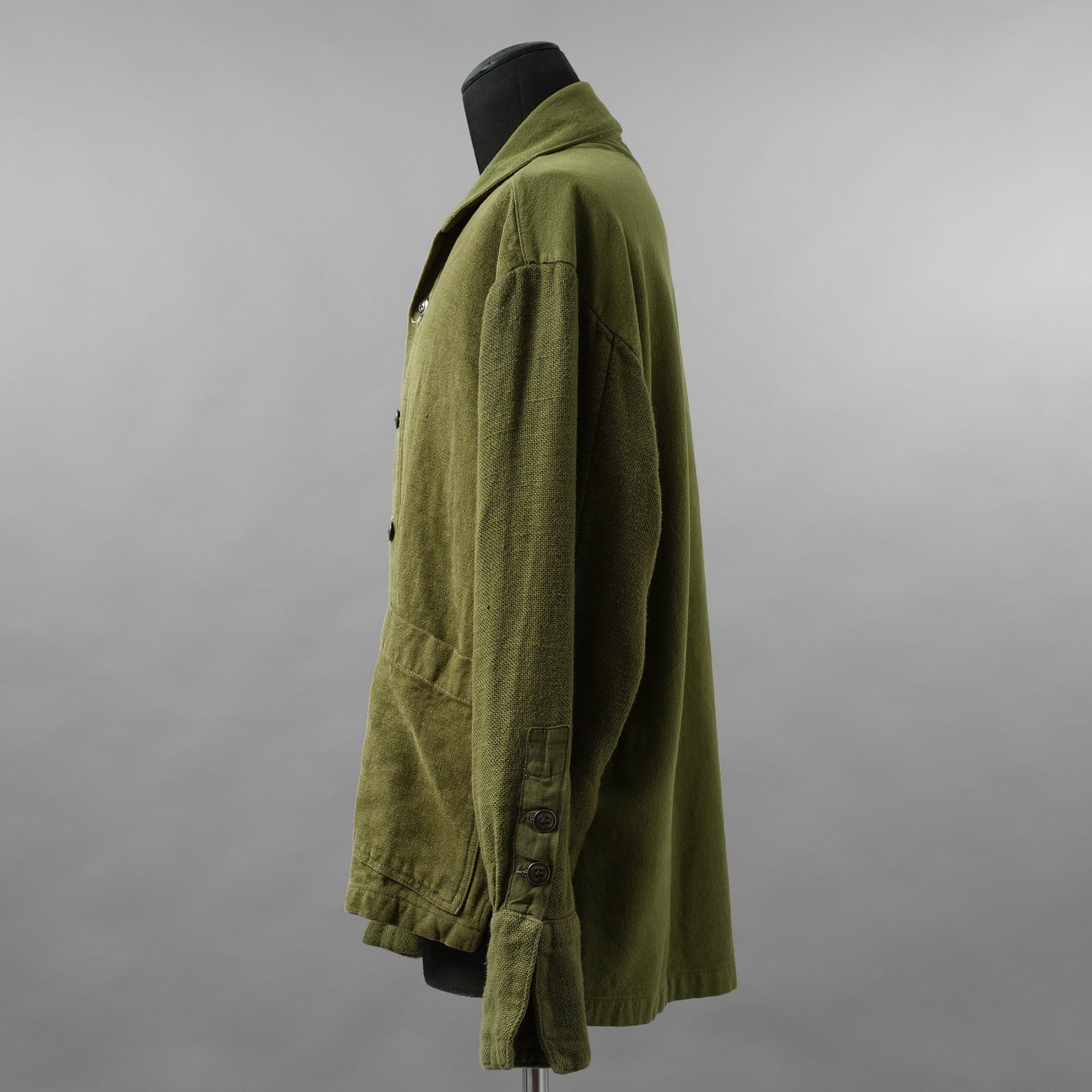 Greg Lauren グレッグローレン / 美品 24SS Army Hemp Shawl Collar Boxy Jacket ヘンプ ジャケット / size 2  (GREEN)