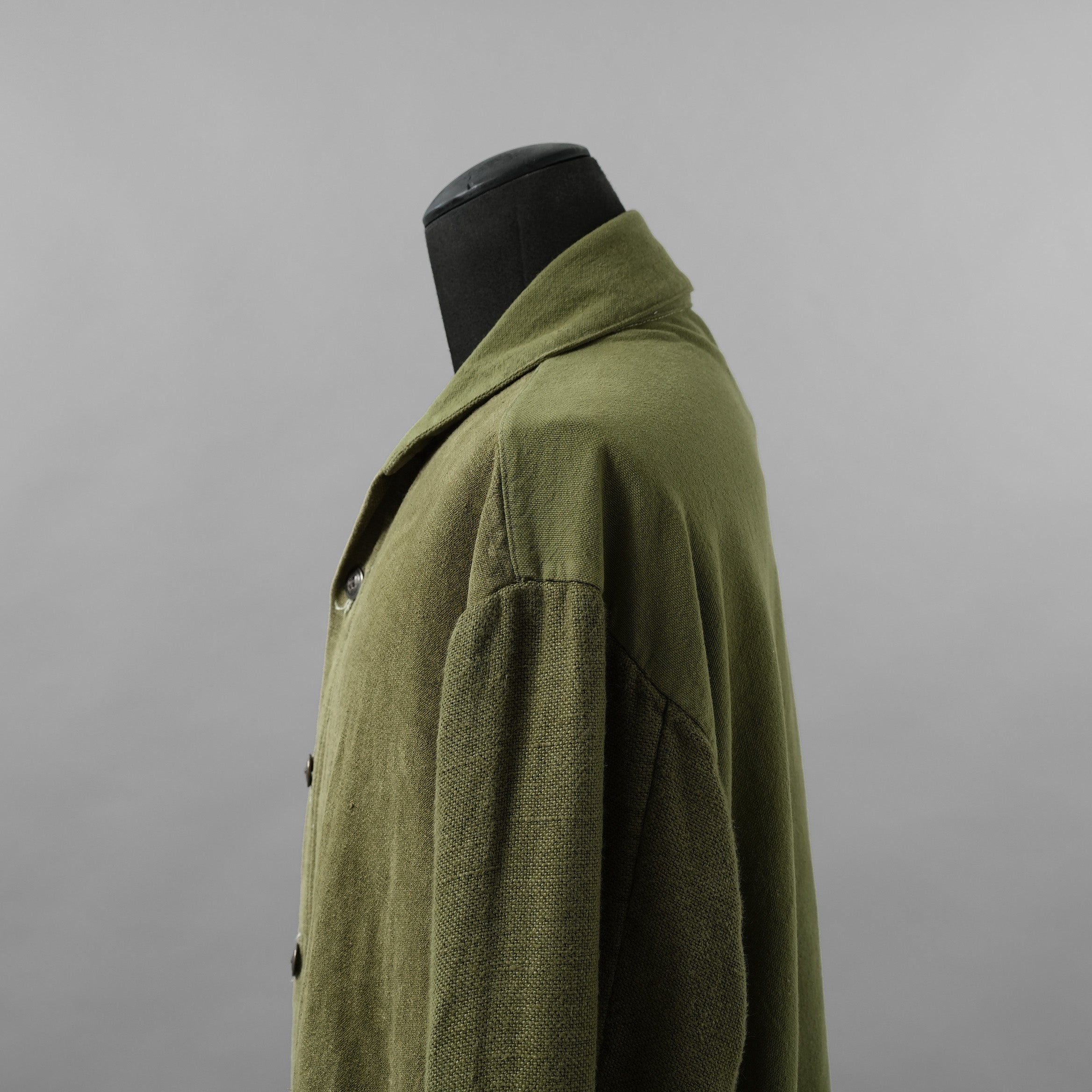Greg Lauren グレッグローレン / 美品 24SS Army Hemp Shawl Collar Boxy Jacket ヘンプ ジャケット / size 2  (GREEN)