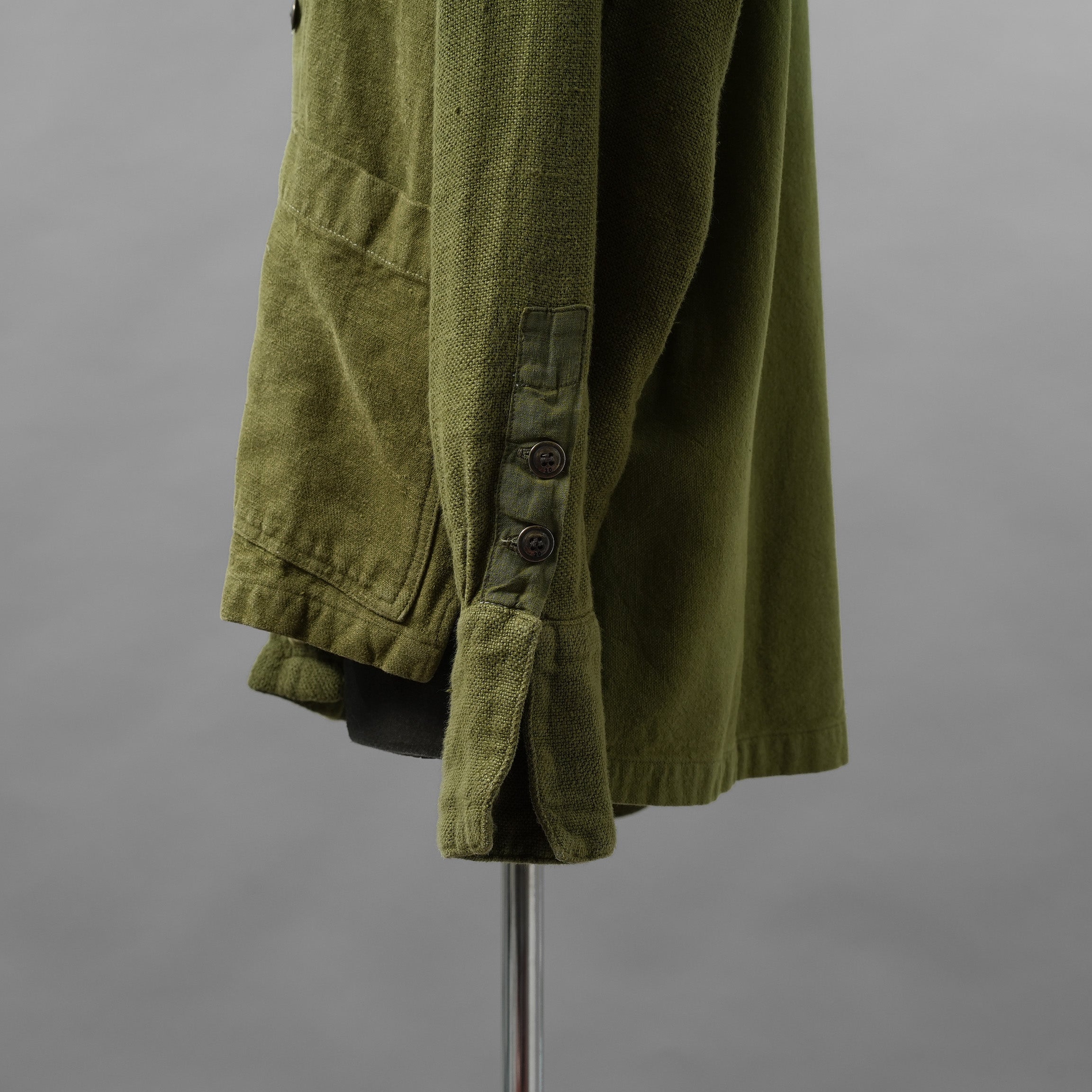 Greg Lauren グレッグローレン / 美品 24SS Army Hemp Shawl Collar Boxy Jacket ヘンプ ジャケット / size 2  (GREEN)