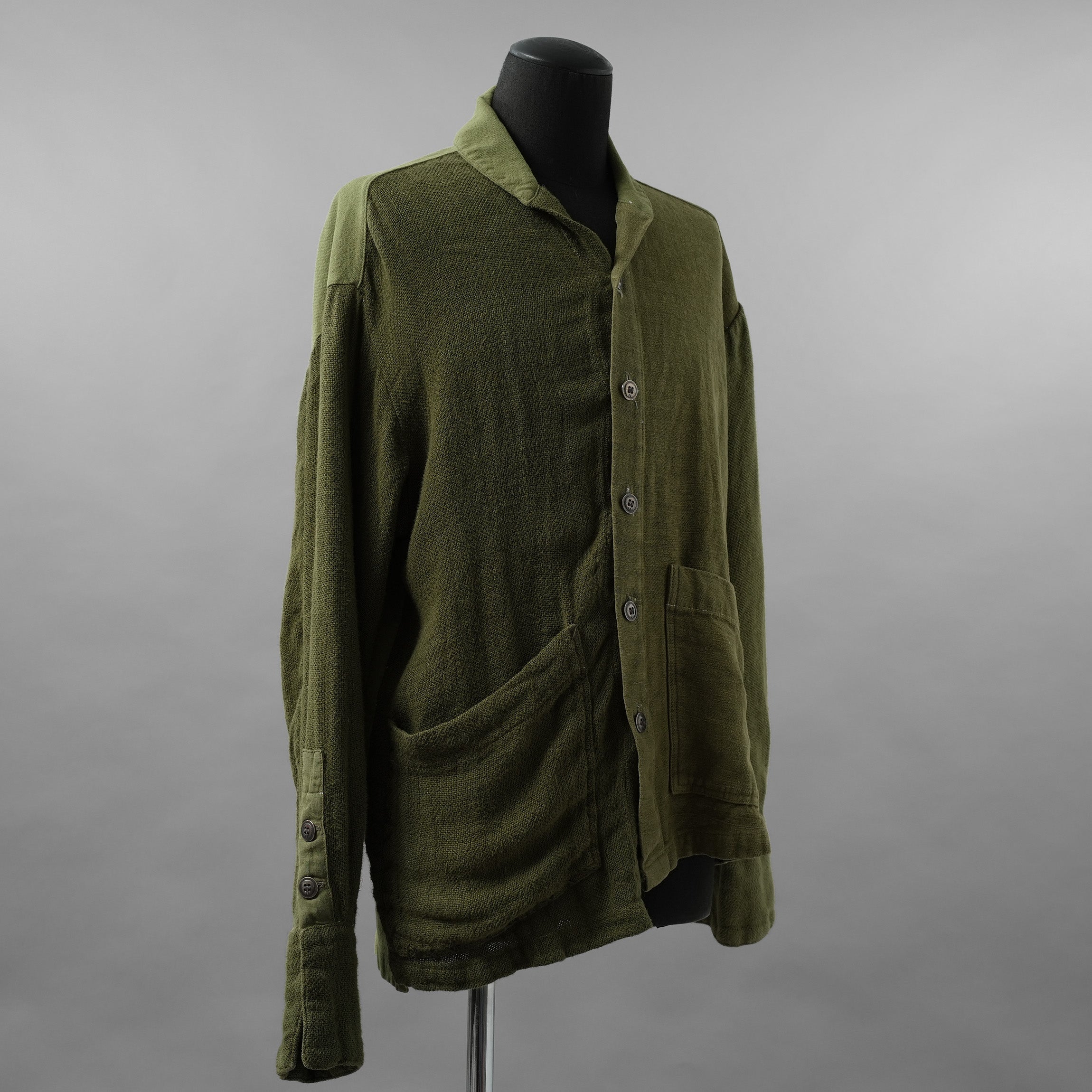 Greg Lauren グレッグローレン / 美品 24SS Army Hemp Shawl Collar Boxy Jacket ヘンプ ジャケット / size 2  (GREEN)