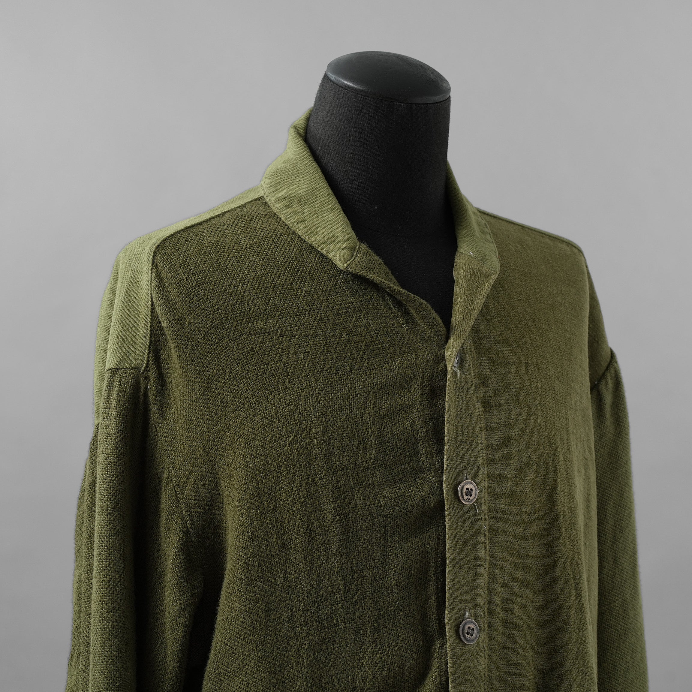 Greg Lauren グレッグローレン / 美品 24SS Army Hemp Shawl Collar Boxy Jacket ヘンプ ジャケット / size 2  (GREEN)