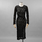 未使用 ERiKOKATORi エリコカトリ / 24SS stretch lace frill dress ドレス ワンピース / EK-11-2-1 / size F (BLACK) レディース