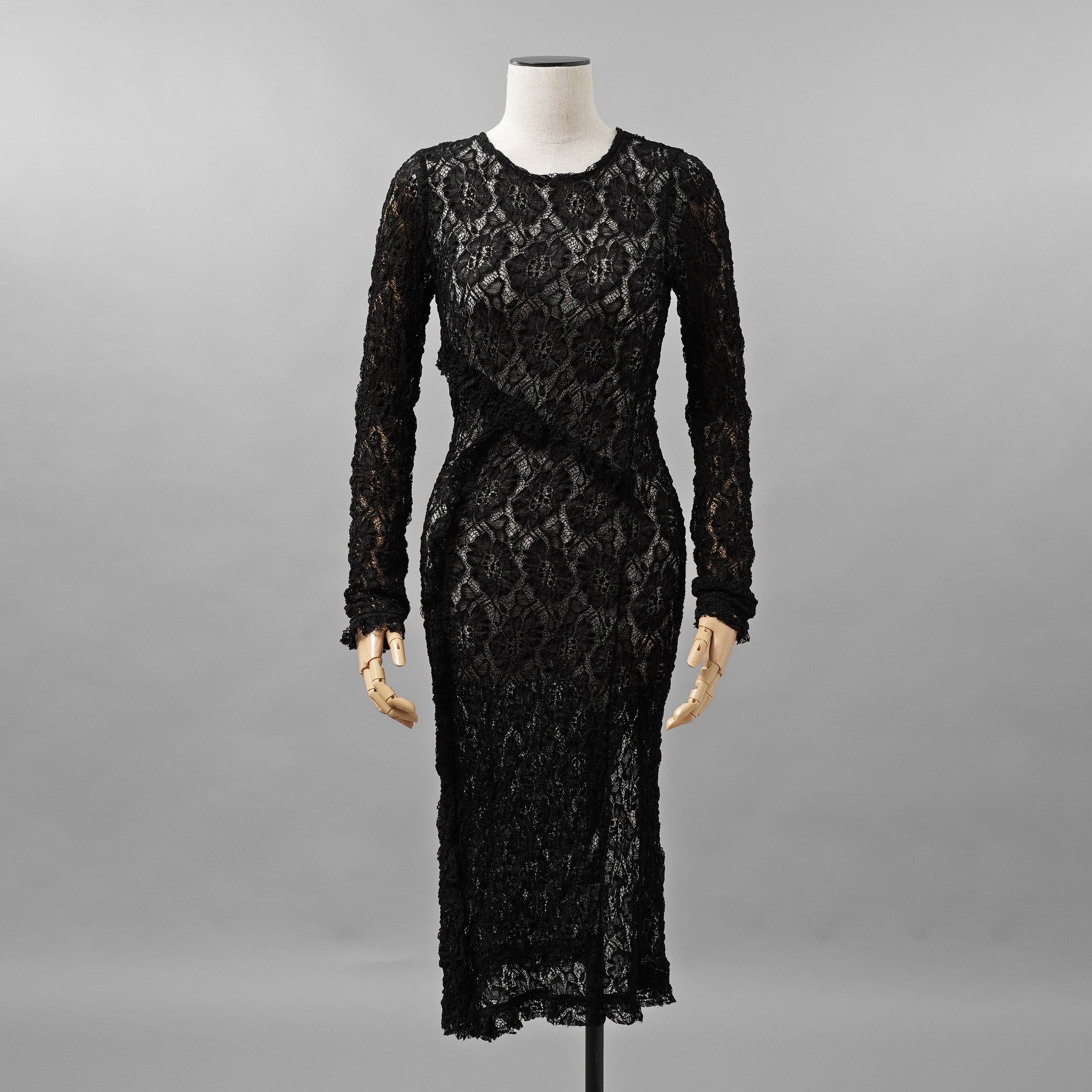 未使用 ERiKOKATORi エリコカトリ / 24SS stretch lace frill dress ドレス ワンピース / EK-11-2-1 / size F (BLACK) レディース