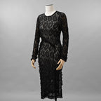 未使用 ERiKOKATORi エリコカトリ / 24SS stretch lace frill dress ドレス ワンピース / EK-11-2-1 / size F (BLACK) レディース