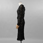 未使用 ERiKOKATORi エリコカトリ / 24SS stretch lace frill dress ドレス ワンピース / EK-11-2-1 / size F (BLACK) レディース