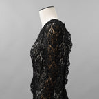 未使用 ERiKOKATORi エリコカトリ / 24SS stretch lace frill dress ドレス ワンピース / EK-11-2-1 / size F (BLACK) レディース