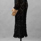 未使用 ERiKOKATORi エリコカトリ / 24SS stretch lace frill dress ドレス ワンピース / EK-11-2-1 / size F (BLACK) レディース