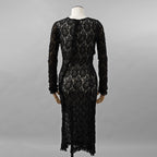 未使用 ERiKOKATORi エリコカトリ / 24SS stretch lace frill dress ドレス ワンピース / EK-11-2-1 / size F (BLACK) レディース