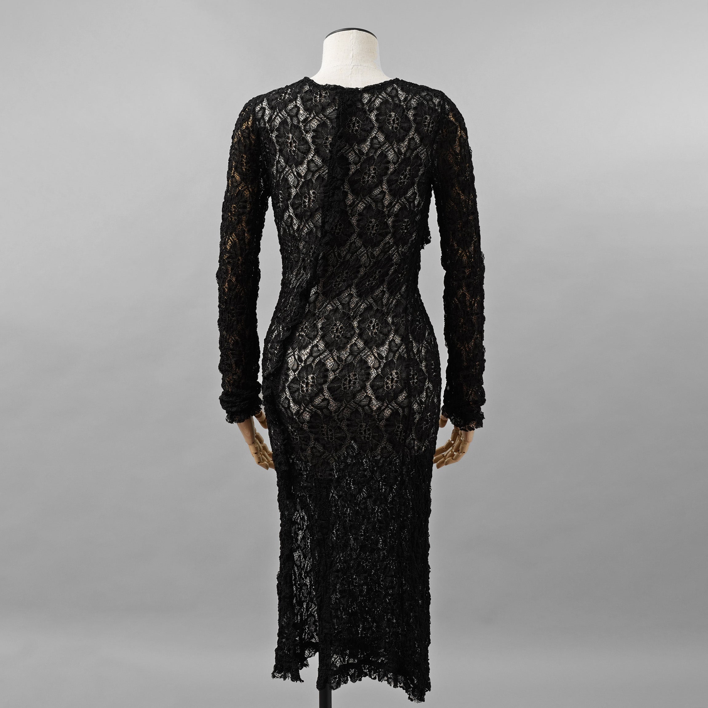 未使用 ERiKOKATORi エリコカトリ / 24SS stretch lace frill dress ドレス ワンピース / EK-11-2-1 / size F (BLACK) レディース