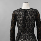 未使用 ERiKOKATORi エリコカトリ / 24SS stretch lace frill dress ドレス ワンピース / EK-11-2-1 / size F (BLACK) レディース
