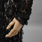 未使用 ERiKOKATORi エリコカトリ / 24SS stretch lace frill dress ドレス ワンピース / EK-11-2-1 / size F (BLACK) レディース
