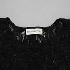 未使用 ERiKOKATORi エリコカトリ / 24SS stretch lace frill dress ドレス ワンピース / EK-11-2-1 / size F (BLACK) レディース