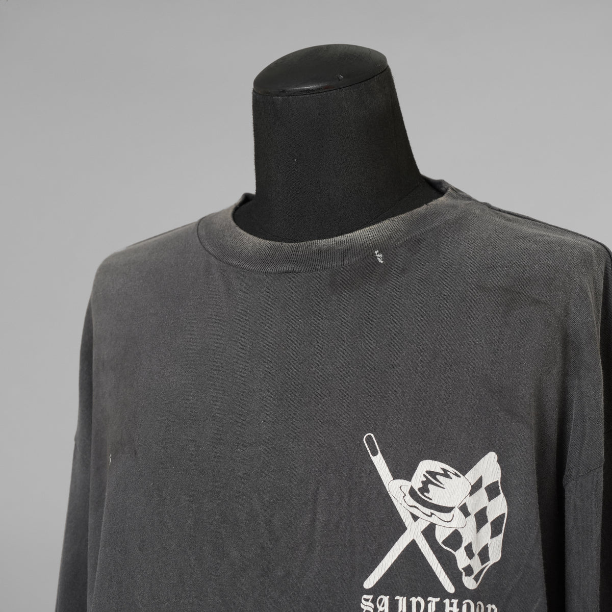 SAINT Mxxxxxx × NEIGHBORHOOD コラボ / 美品 25SS STHD . LS TEE SPEED KILLS ヴィンテージ加工 ロングスリーブTシャツ 長袖Tシャツ / SM-HR8-0000-C72 / size L (BLACK) 123059-alm