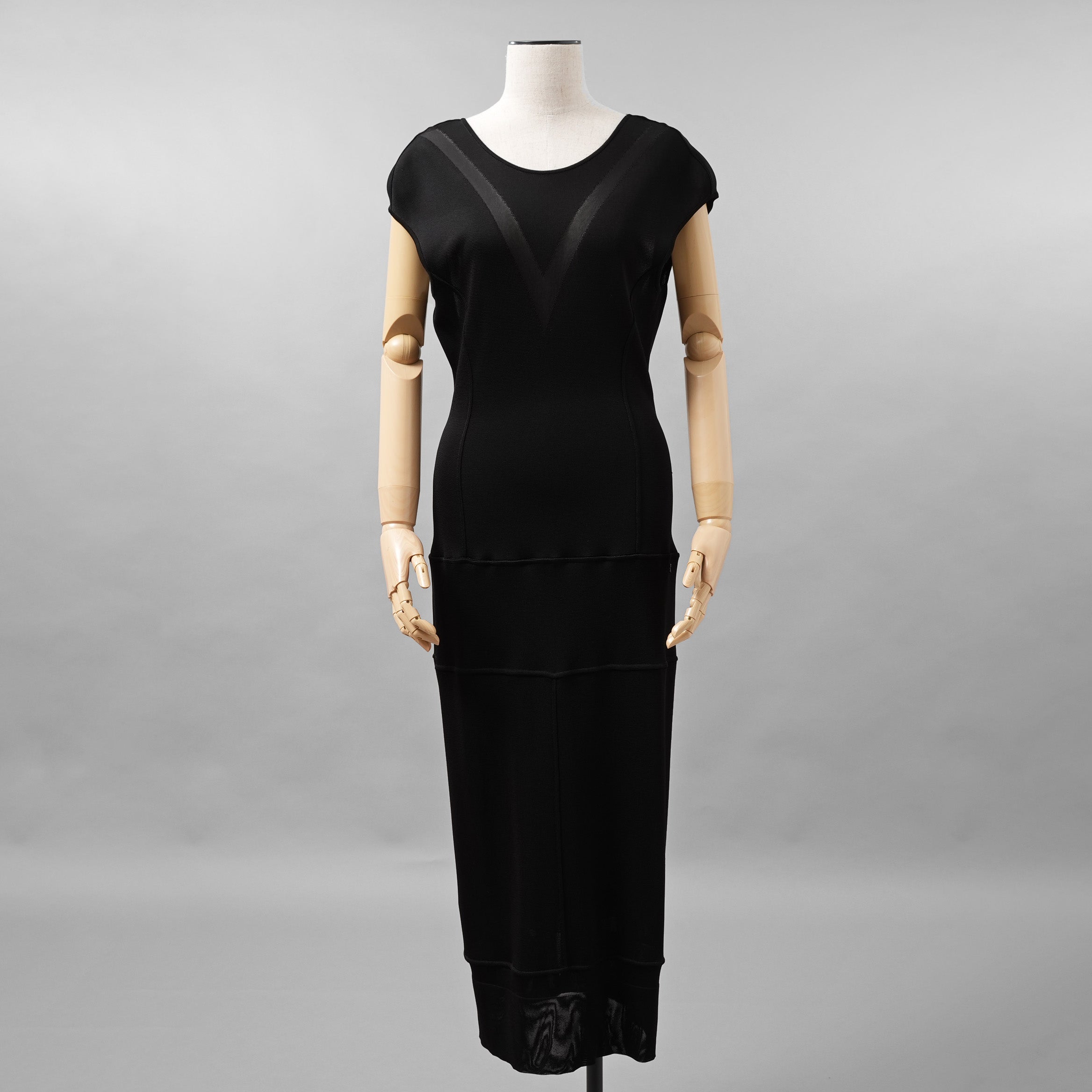 CHANEL シャネル / 12SS リブニット マキシ丈 ワンピース /ドレス / P42943K04334 / size 42 (BLACK) レディース