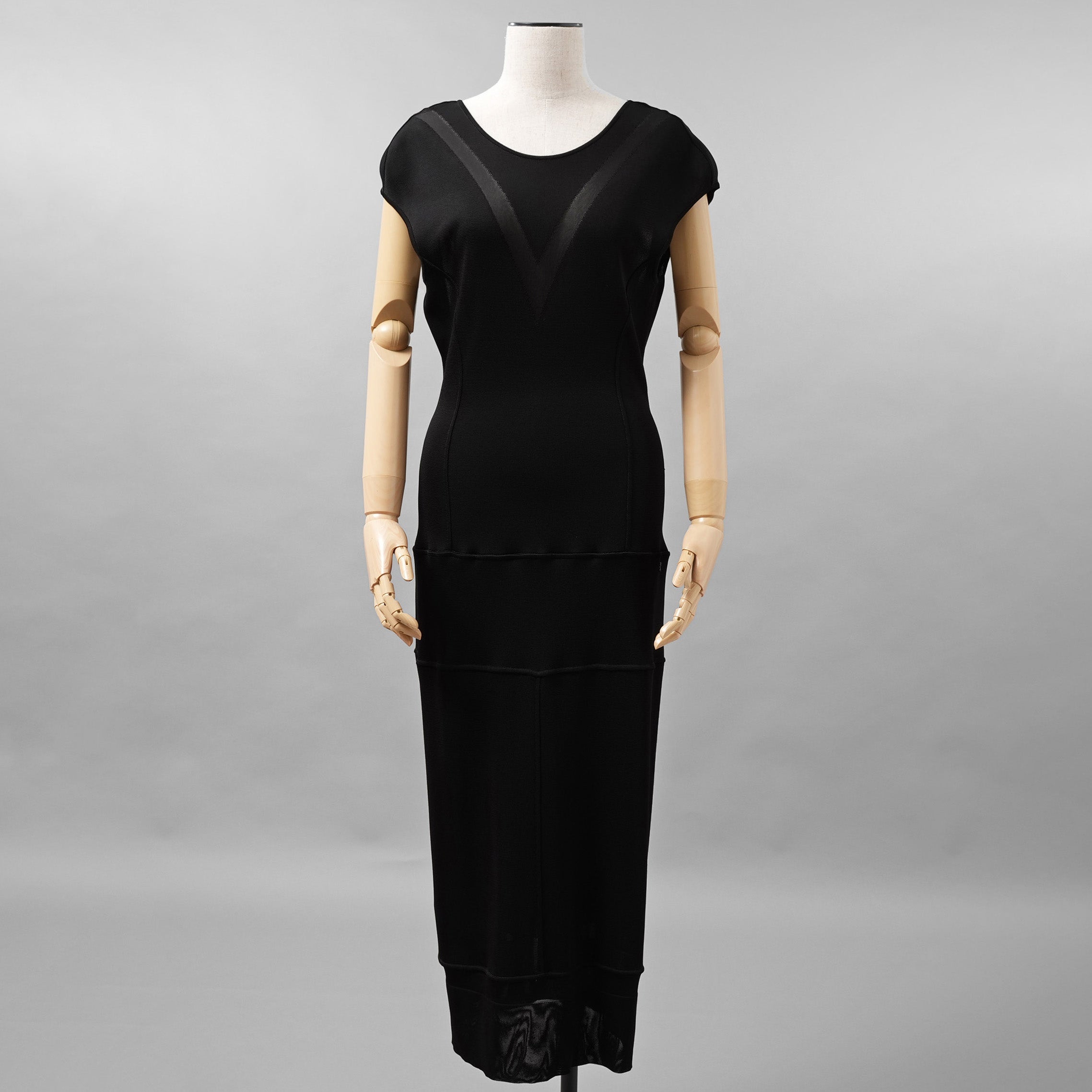 CHANEL シャネル / 12SS リブニット マキシ丈 ワンピース /ドレス / P42943K04334 / size 42 (BLACK) レディース
