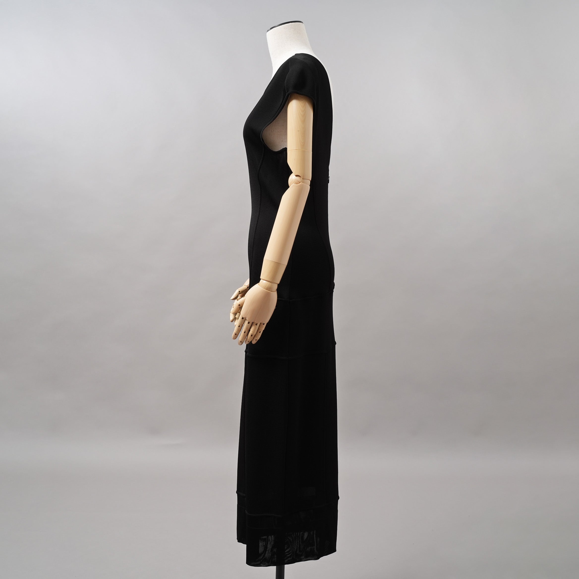 CHANEL シャネル / 12SS リブニット マキシ丈 ワンピース /ドレス / P42943K04334 / size 42 (BLACK) レディース