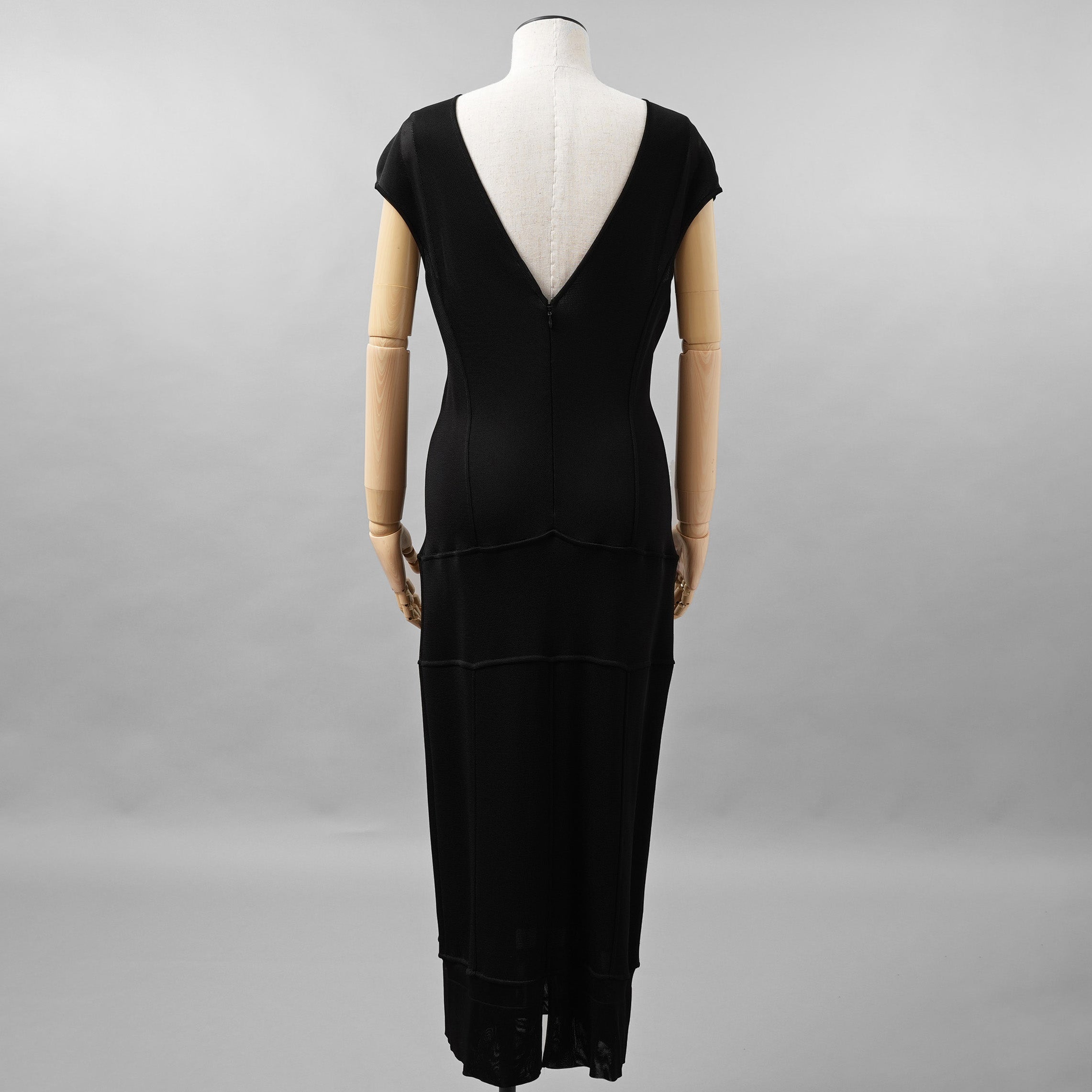 CHANEL シャネル / 12SS リブニット マキシ丈 ワンピース /ドレス / P42943K04334 / size 42 (BLACK) レディース