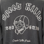 SAINT Mxxxxxx × NEIGHBORHOOD コラボ / 美品 25SS STHD . LS TEE SPEED KILLS ヴィンテージ加工 ロングスリーブTシャツ 長袖Tシャツ / SM-HR8-0000-C72 / size L (BLACK) 123059-alm