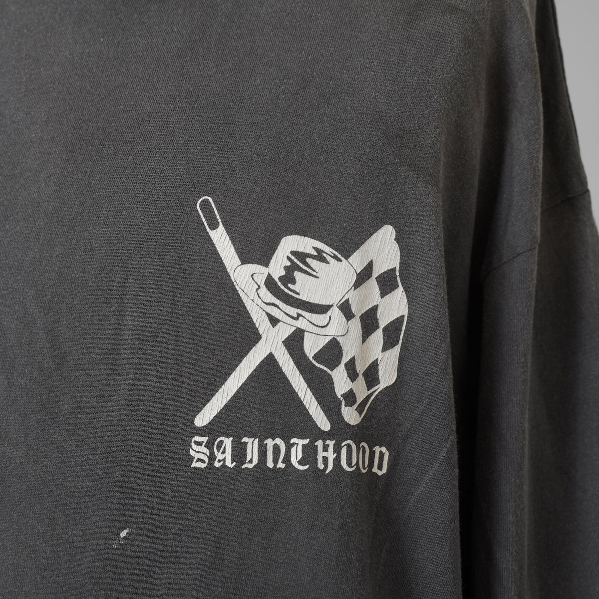 SAINT Mxxxxxx × NEIGHBORHOOD コラボ / 美品 25SS STHD . LS TEE SPEED KILLS ヴィンテージ加工 ロングスリーブTシャツ 長袖Tシャツ / SM-HR8-0000-C72 / size L (BLACK) 123059-alm