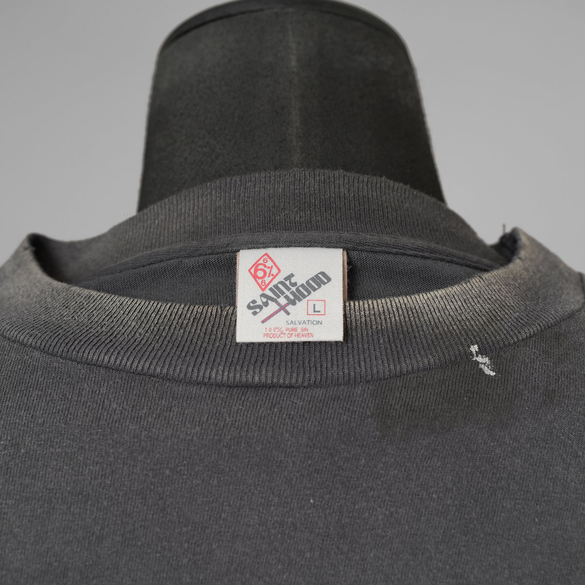 SAINT Mxxxxxx × NEIGHBORHOOD コラボ / 美品 25SS STHD . LS TEE SPEED KILLS ヴィンテージ加工 ロングスリーブTシャツ 長袖Tシャツ / SM-HR8-0000-C72 / size L (BLACK) 123059-alm