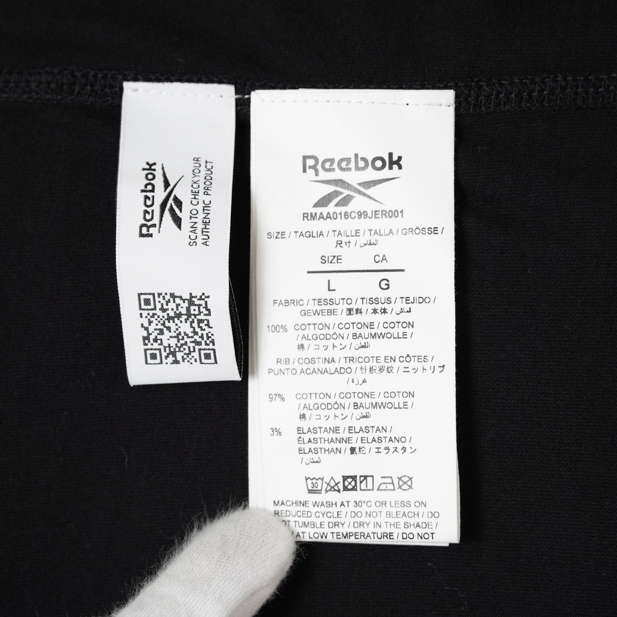 11 BY BORIS BIDJAN SABERI x Reebok LTD コラボ / 美品 25SS CONSTRUCTED TEE 半袖Tシャツ / RMAA016C99JER001 / size L (BLACK) 352158-in-ue