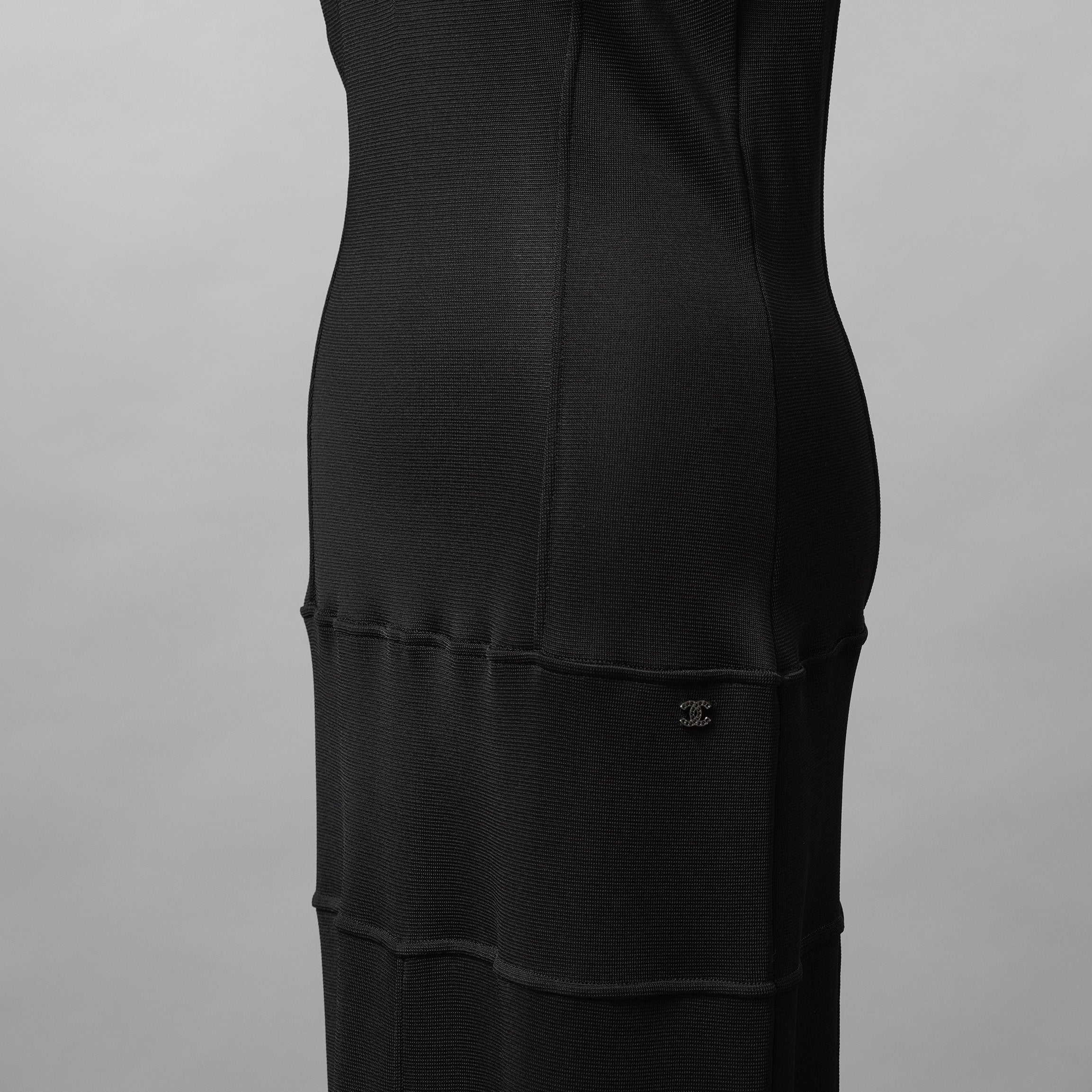 CHANEL シャネル / 12SS リブニット マキシ丈 ワンピース /ドレス / P42943K04334 / size 42 (BLACK) レディース
