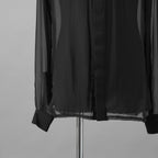 Rick Owens リックオウエンス / 美品 24SS LIDO OFFICE SHIRT シルクシアー 長袖シャツ / RU01D3299-S / size 48 (BLACK)