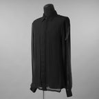 Rick Owens リックオウエンス / 美品 24SS LIDO OFFICE SHIRT シルクシアー 長袖シャツ / RU01D3299-S / size 48 (BLACK)