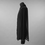 Rick Owens リックオウエンス / 美品 24SS LIDO OFFICE SHIRT シルクシアー 長袖シャツ / RU01D3299-S / size 48 (BLACK)