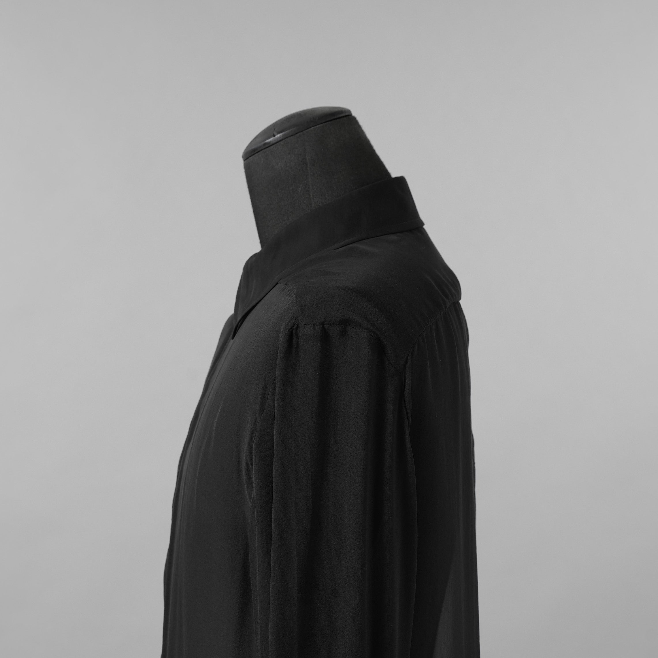 Rick Owens リックオウエンス / 美品 24SS LIDO OFFICE SHIRT シルクシアー 長袖シャツ / RU01D3299-S / size 48 (BLACK)