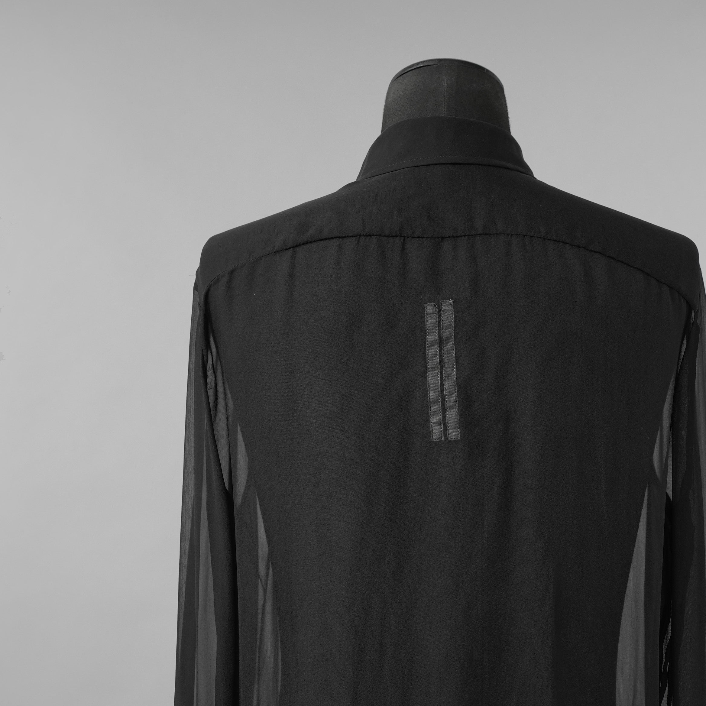 Rick Owens リックオウエンス / 美品 24SS LIDO OFFICE SHIRT シルクシアー 長袖シャツ / RU01D3299-S / size 48 (BLACK)