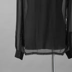 Rick Owens リックオウエンス / 美品 24SS LIDO OFFICE SHIRT シルクシアー 長袖シャツ / RU01D3299-S / size 48 (BLACK)