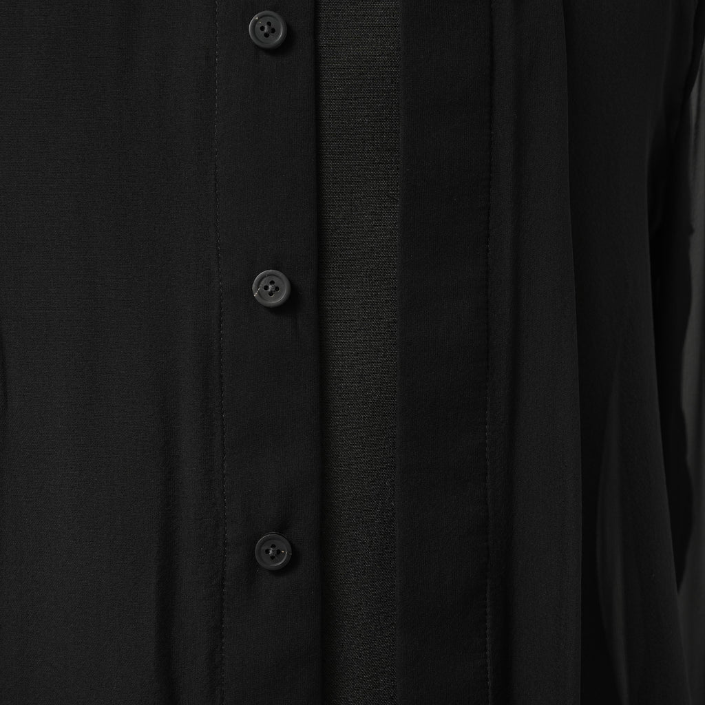 Rick Owens リックオウエンス / 美品 24SS LIDO OFFICE SHIRT シルクシアー 長袖シャツ / RU01D3299-S / size 48 (BLACK)